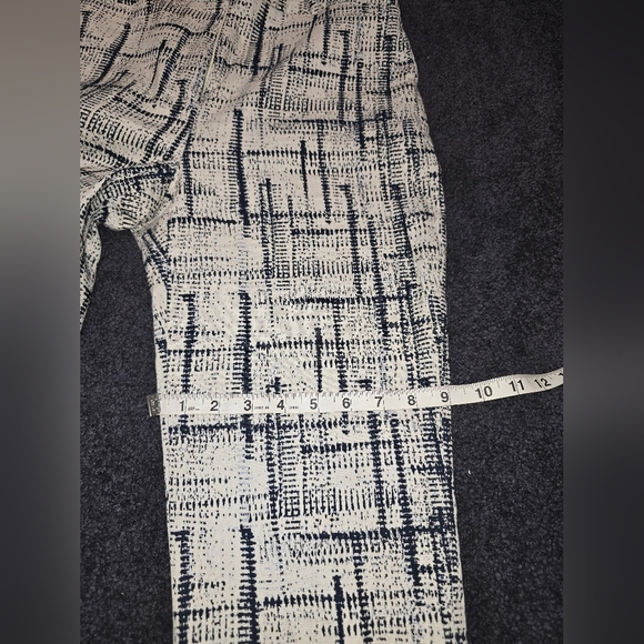 MM Lafleur The Condesa Pants 8 Cubist Jacquard Mid Rise Ivory Blue Stret… - Picture 7 of 13